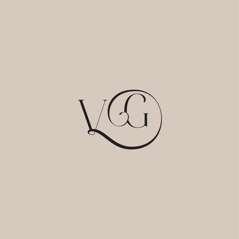elegant and luxury style VG monogram wedding logo letter dinamyc curvy initial concept vector