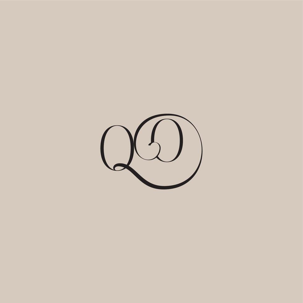 monogram wedding logo elegant and luxury style OO dinamyc curvy initial concept letter vector