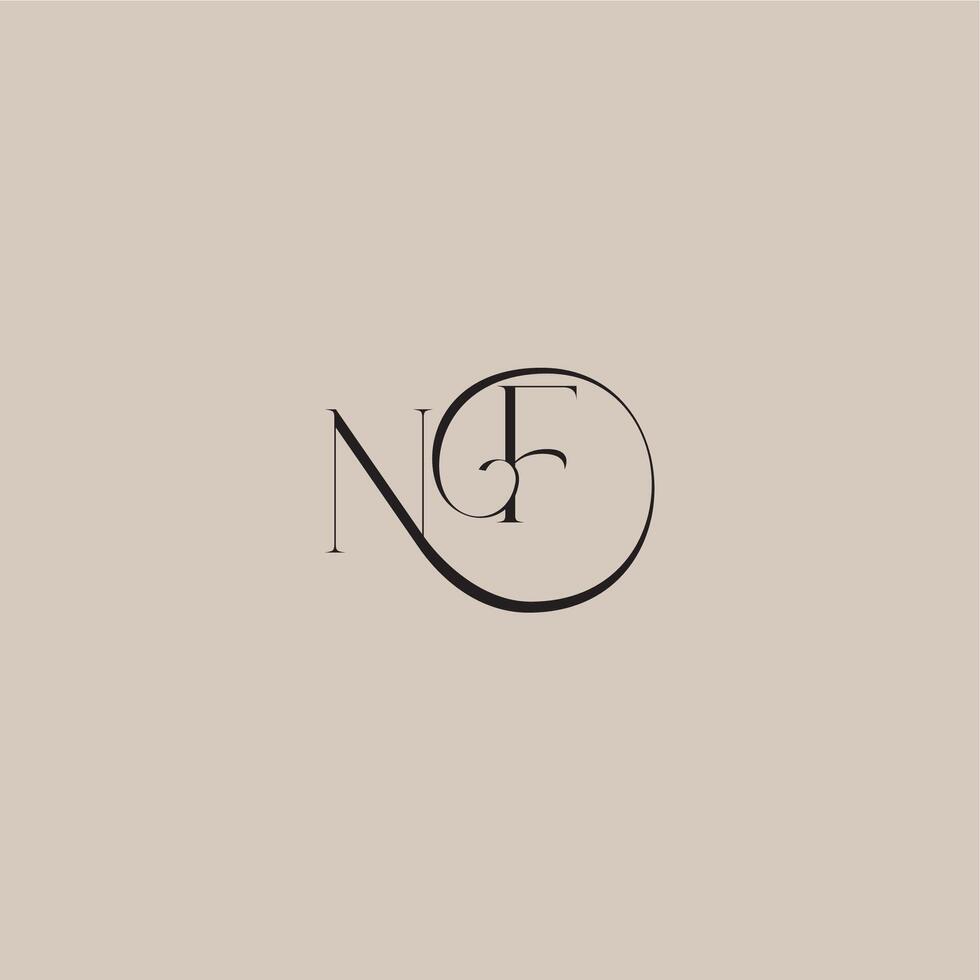 monogram wedding logo elegant and luxury style NF dinamyc curvy initial concept letter vector