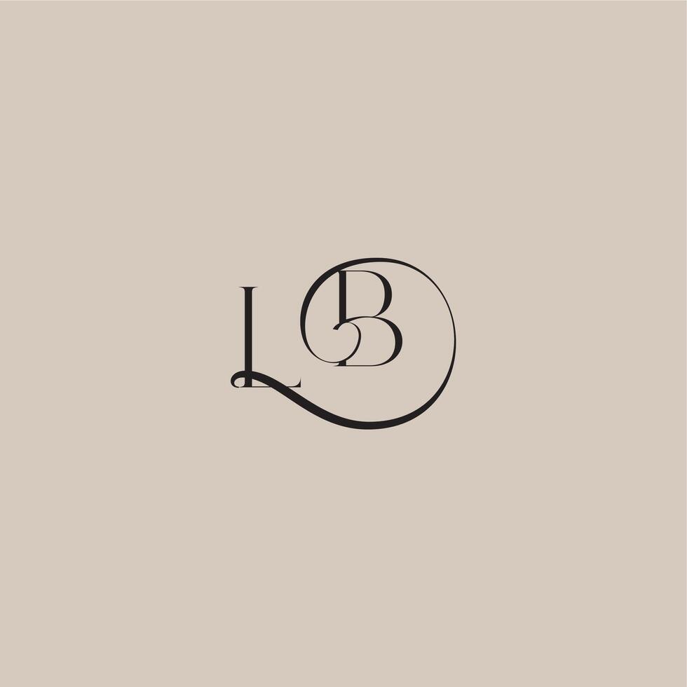 monogram wedding logo elegant and luxury style LB dinamyc curvy initial concept letter vector