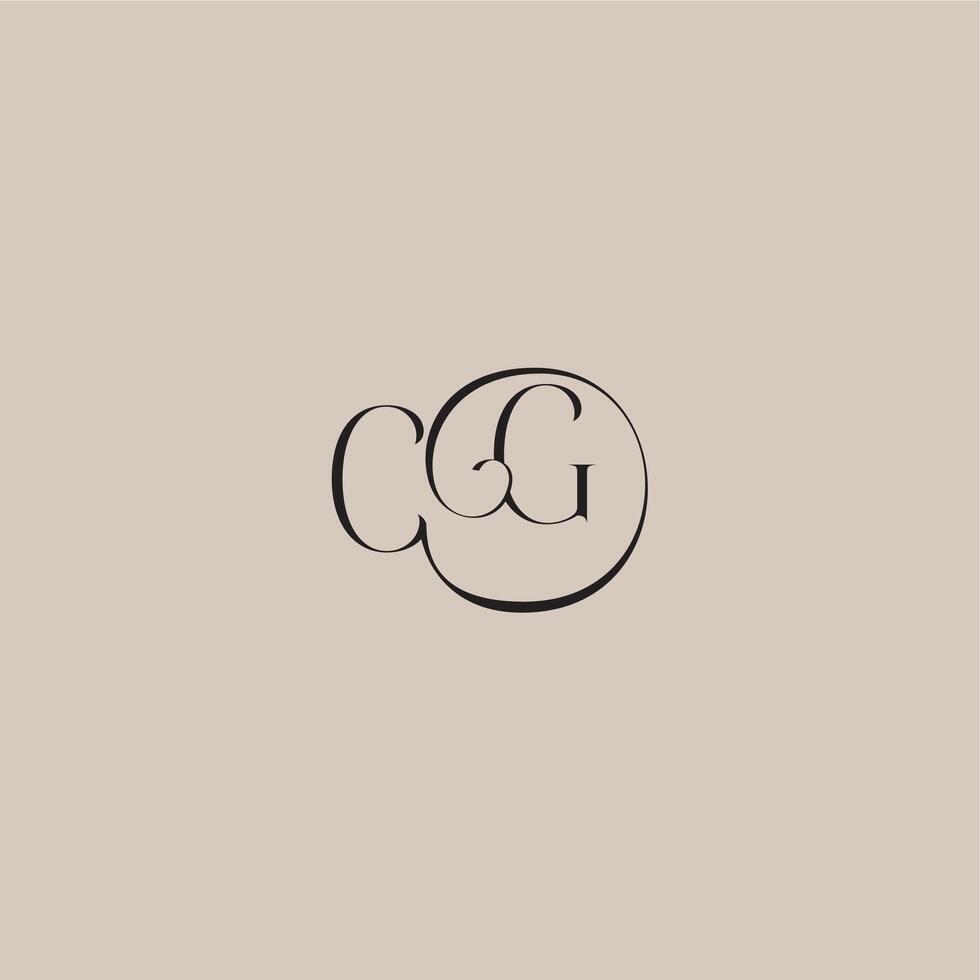 monogram wedding logo elegant and luxury style CG dinamyc curvy initial concept letter vector