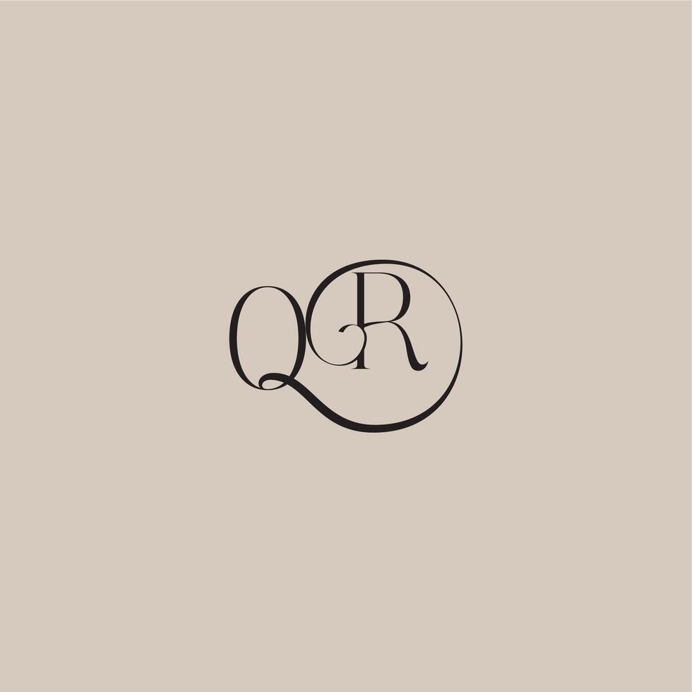 monogram wedding logo elegant and luxury style OR dinamyc curvy initial concept letter vector