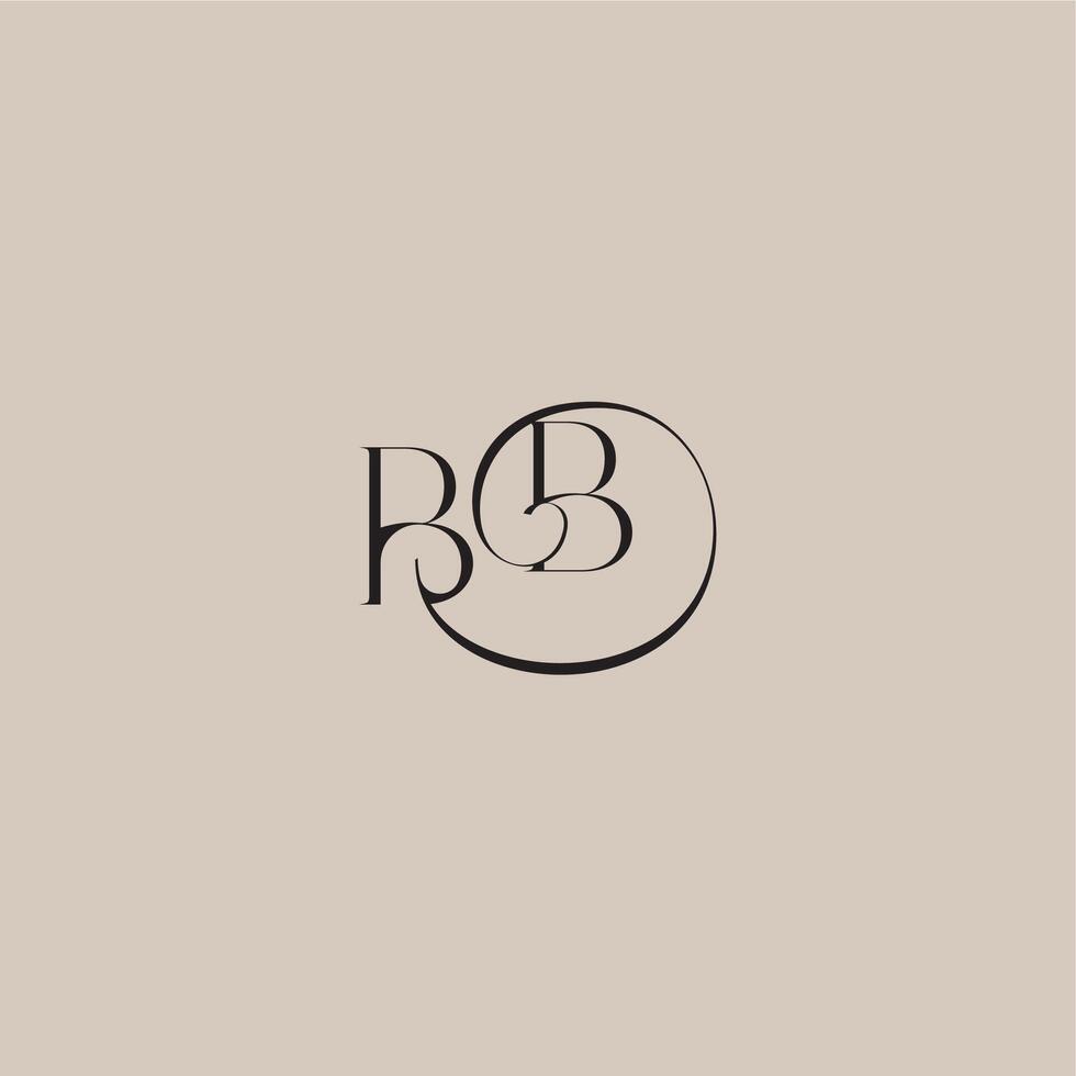 monogram wedding logo elegant and luxury style BB dinamyc curvy initial concept letter vector