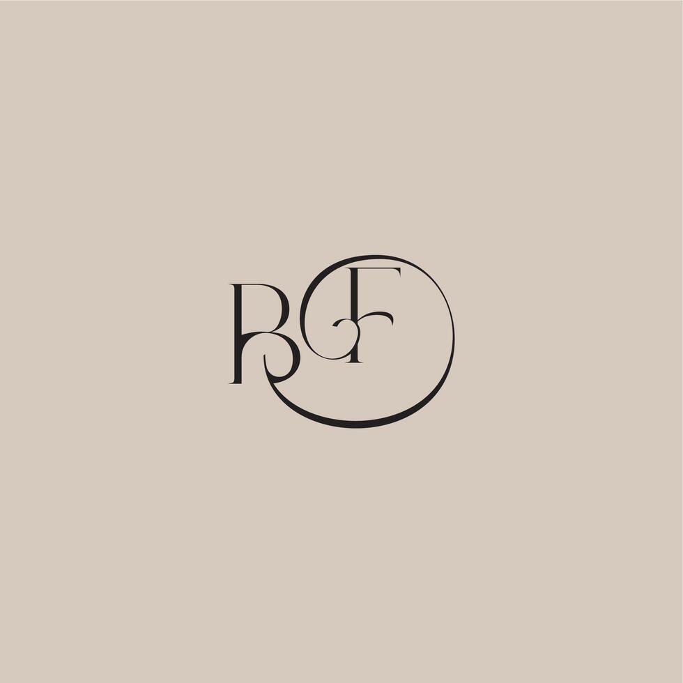 monogram wedding logo elegant and luxury style BF dinamyc curvy initial concept letter vector