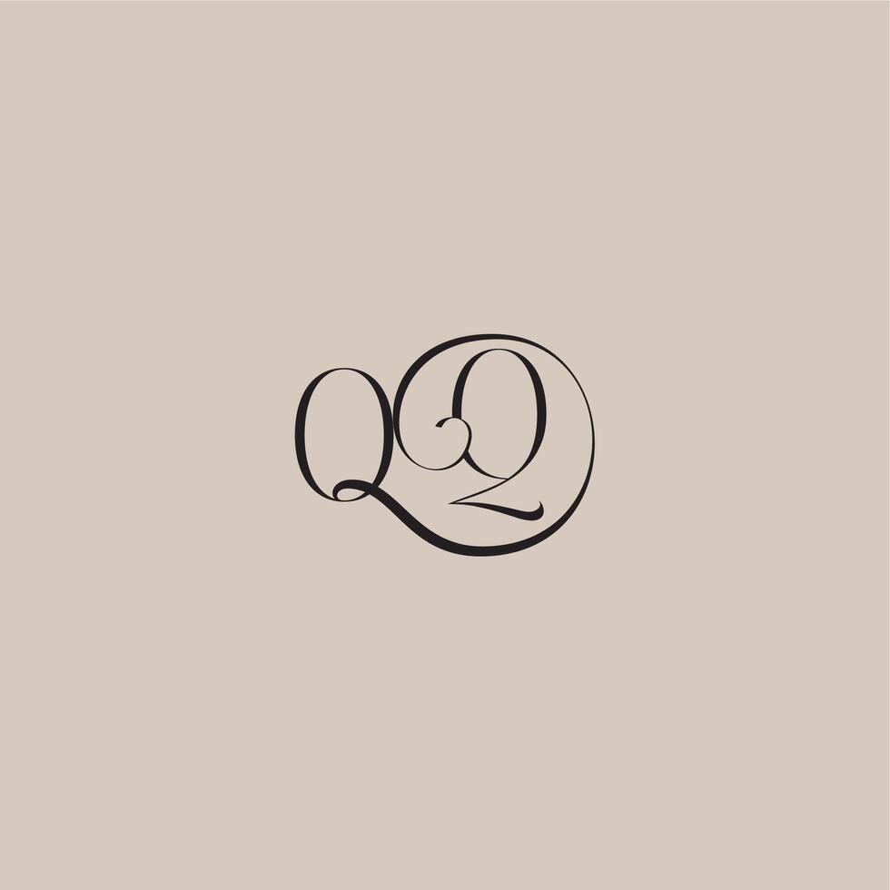 monogram wedding logo elegant and luxury style OQ dinamyc curvy initial concept letter vector