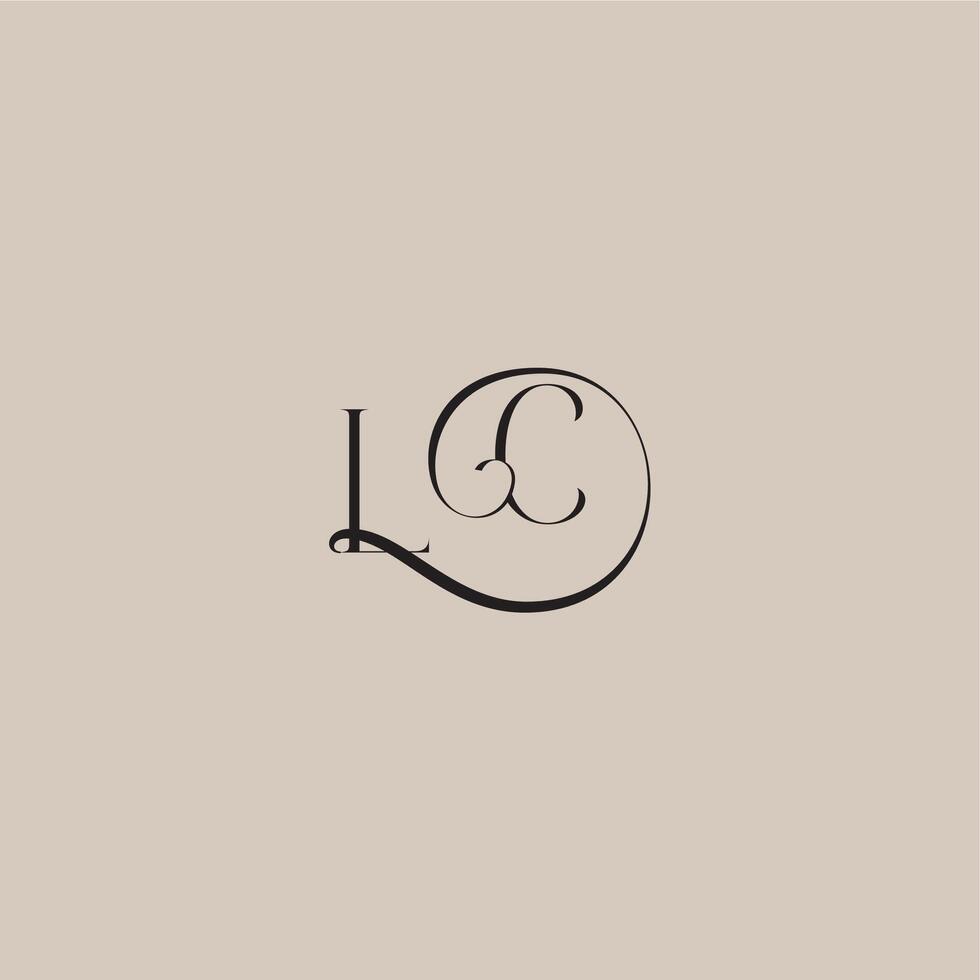monogram wedding logo elegant and luxury style LC dinamyc curvy initial concept letter vector