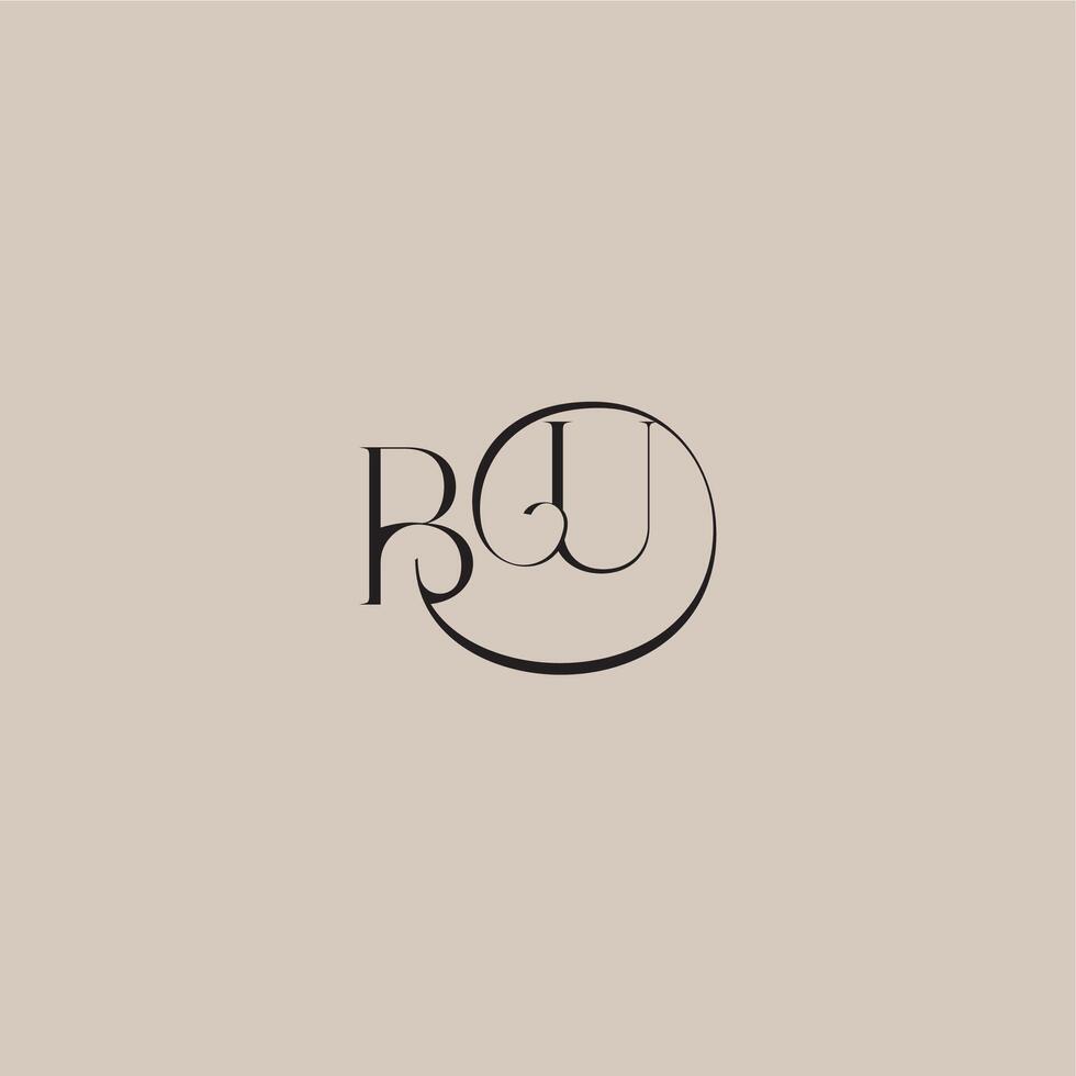 monogram wedding logo elegant and luxury style BU dinamyc curvy initial concept letter vector