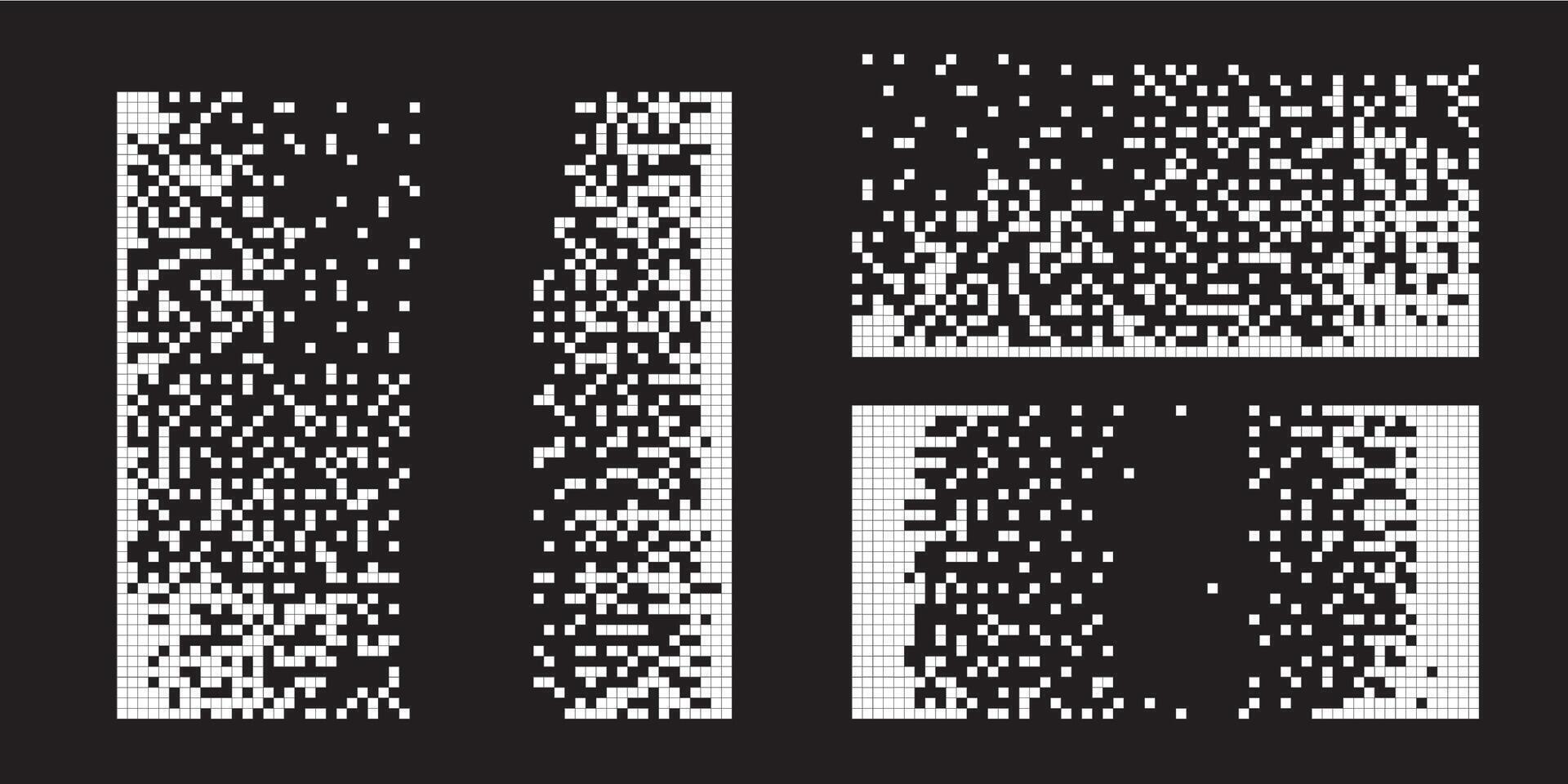 Pixel disintegration background. Decay effect. Dispersed dotted pattern. Concept of disintegration, pixel mosaic textures with simple square particles. vector