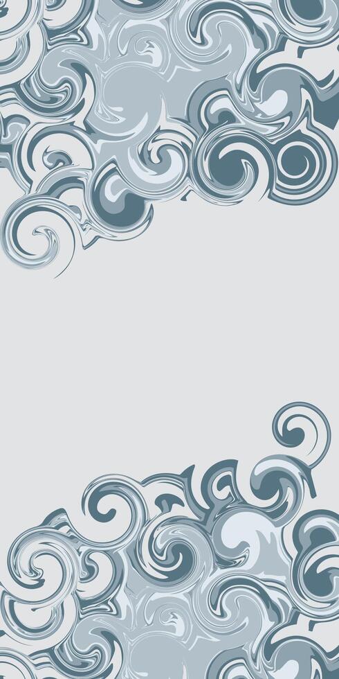 Pastel neutral fluid swirl vertical background with golden elements to create a trendy cover. Beige texture for web design. vector