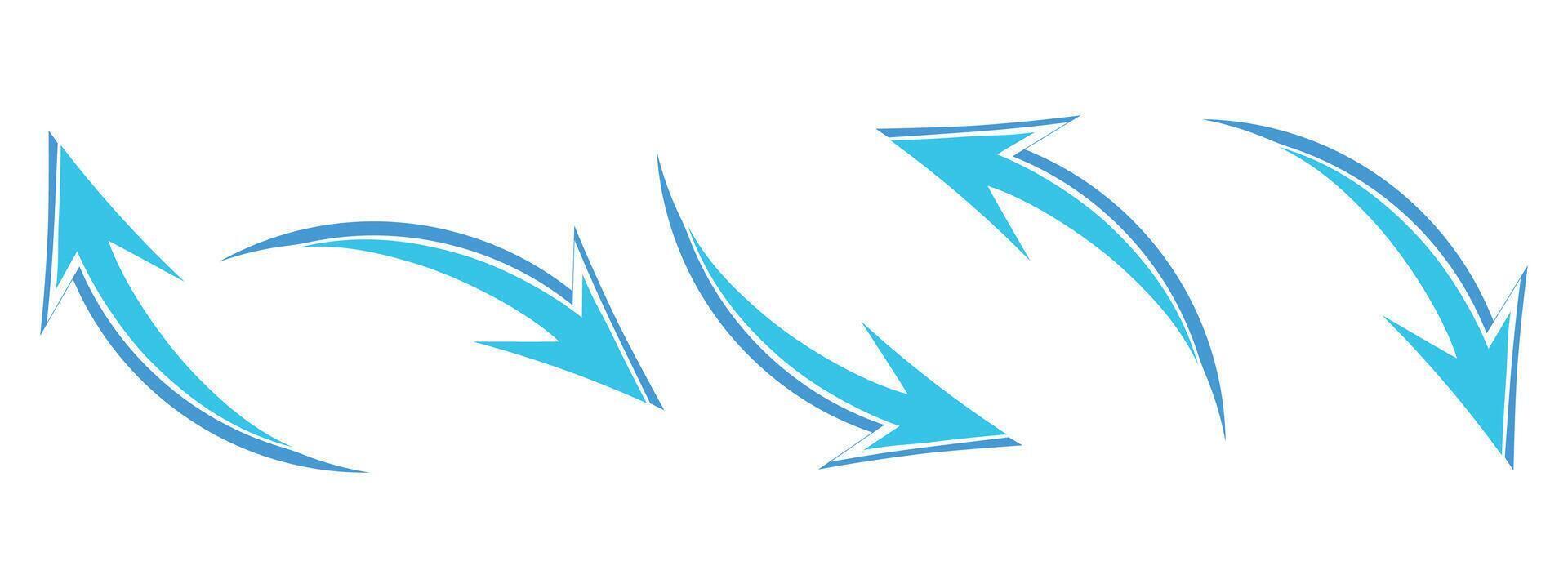 Curves Arrow Directions arrows set illustration vector