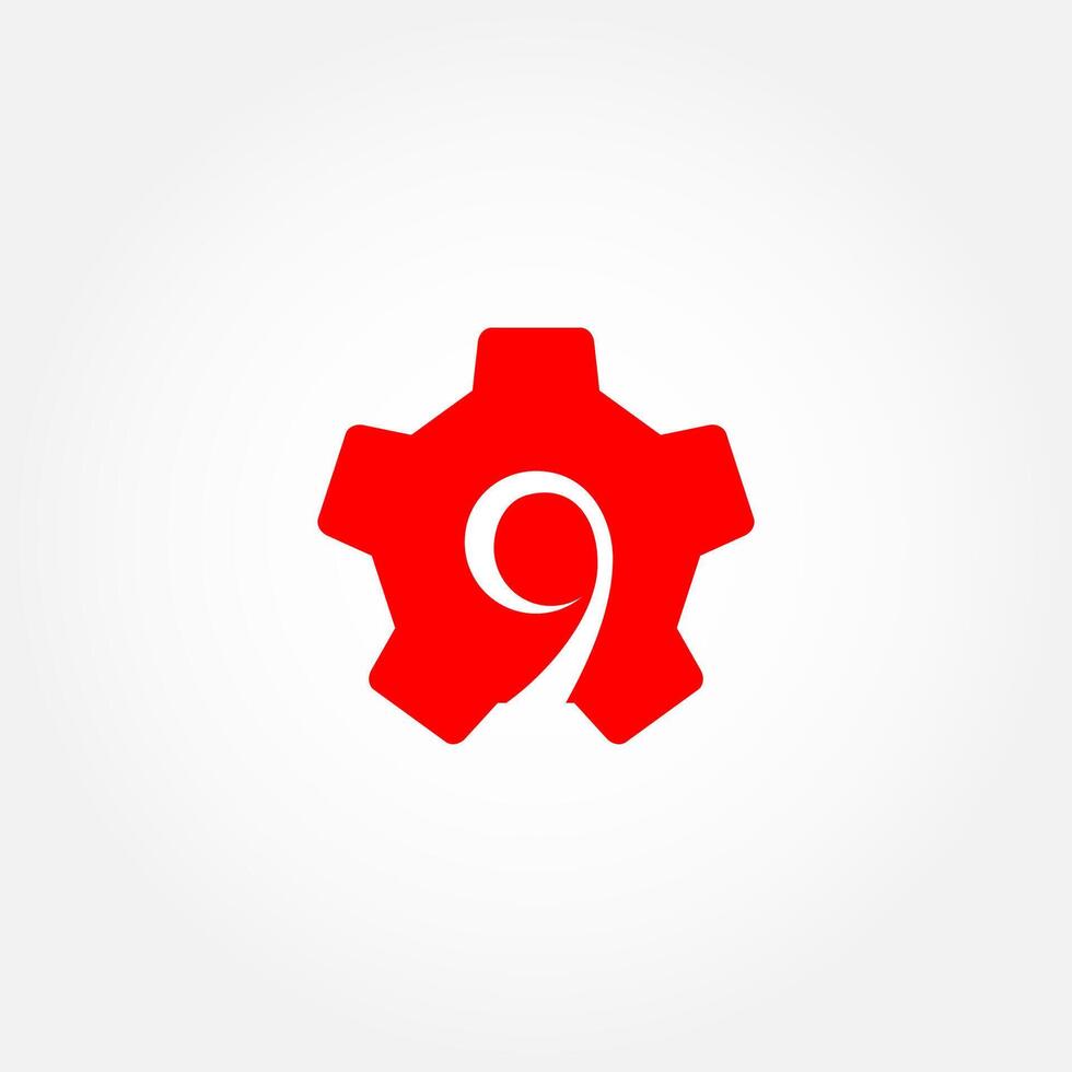 Gear Nine Logo Design vector