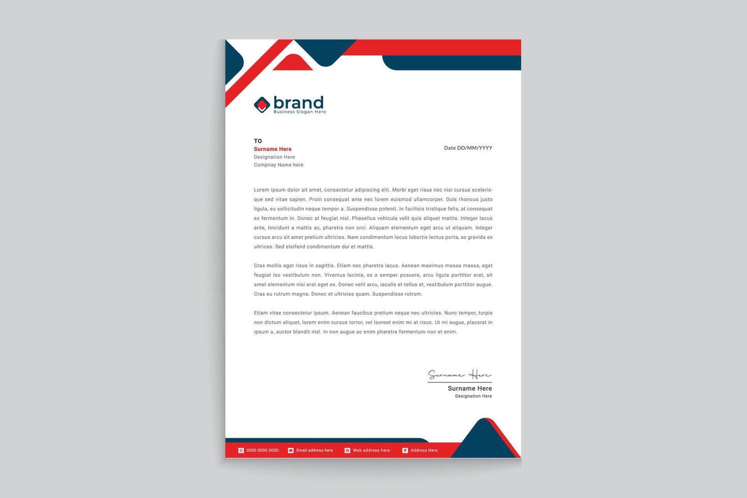 Flat design architecture letterhead template vector