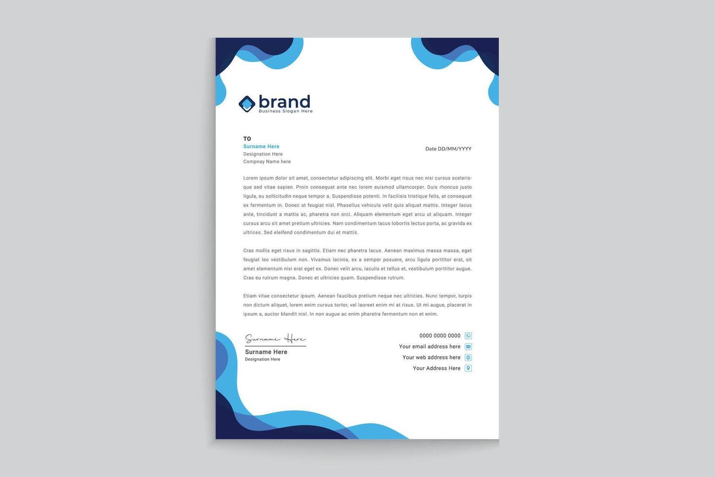 Template abstract letterhead design vector