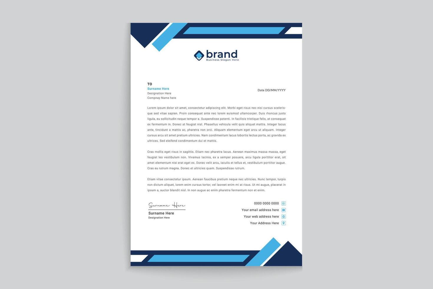 Abstract letterhead template vector