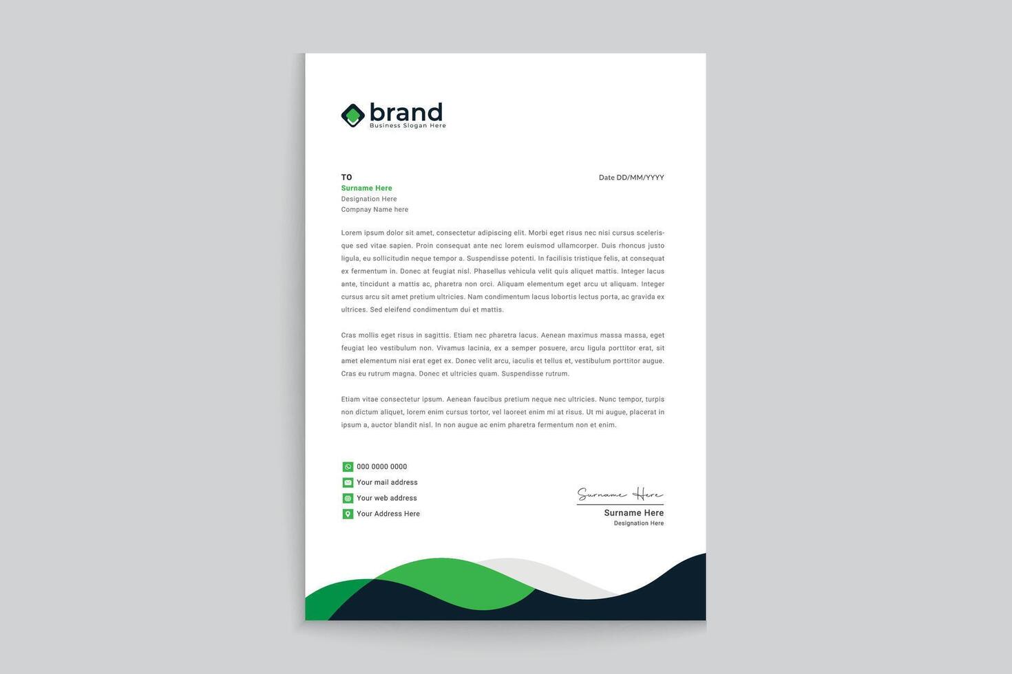 márketing agencia membrete diseño vector