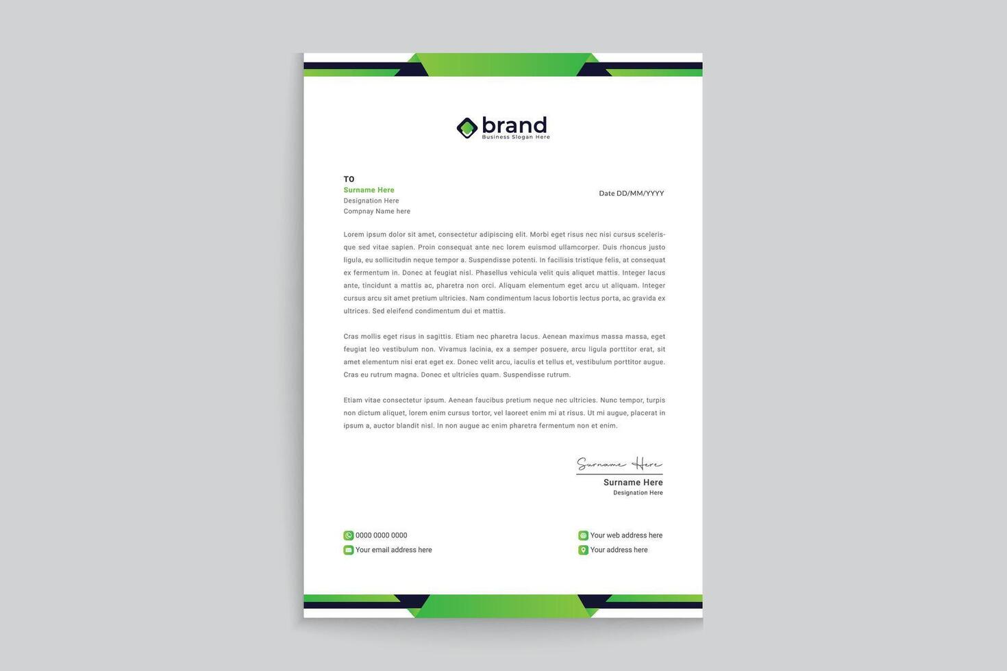 Abstract letterhead template vector