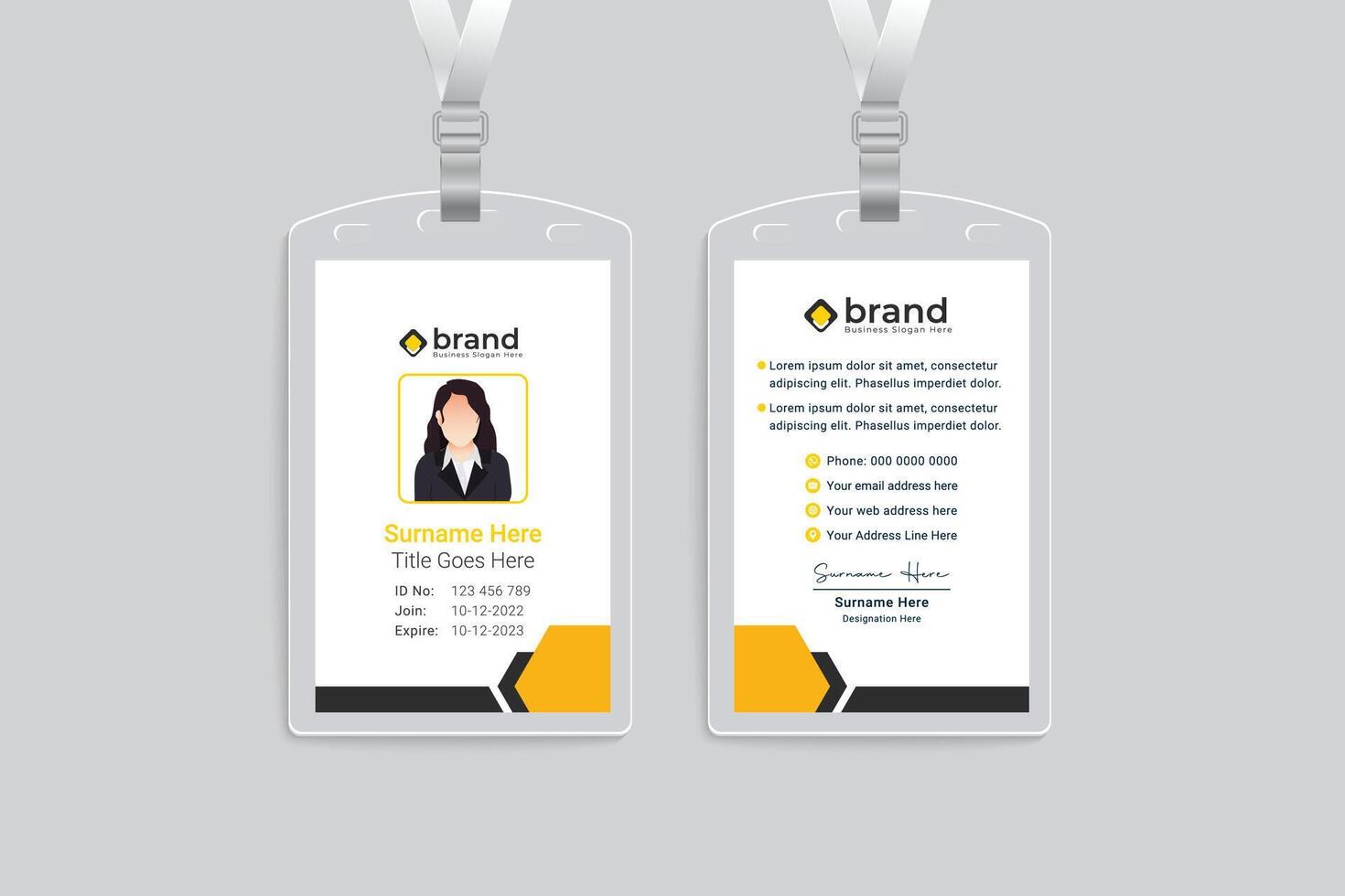 Healthcare id card design vector