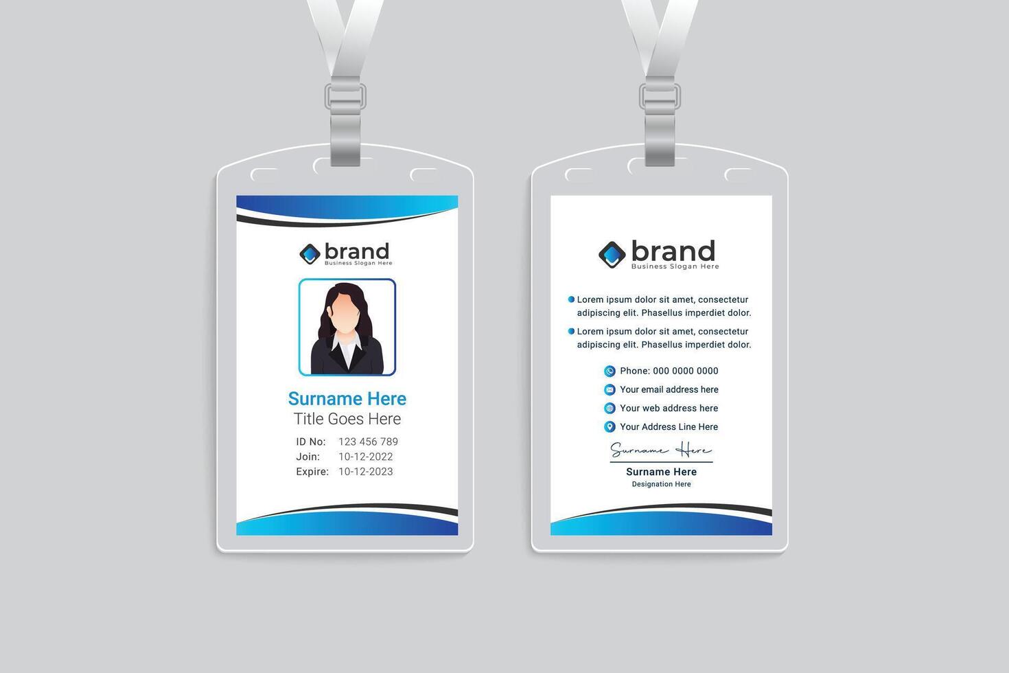 Coronavirus id card design vector