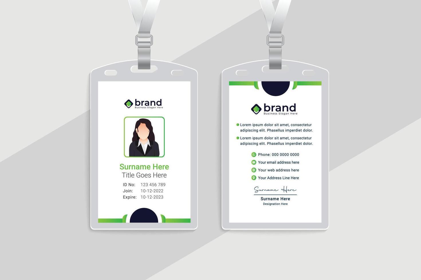 Flat design minimal id card design vector