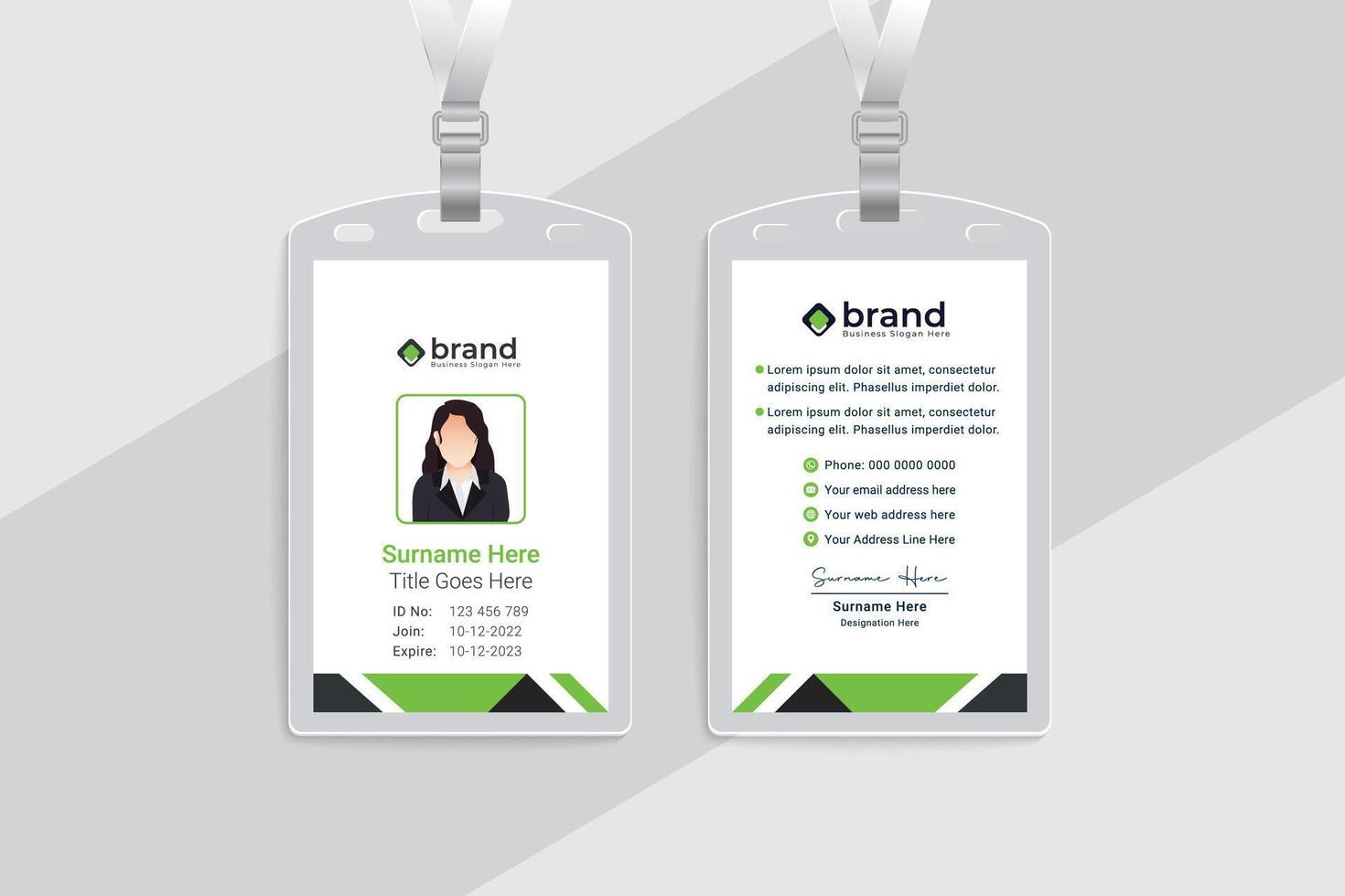 Minimalist id card template vector
