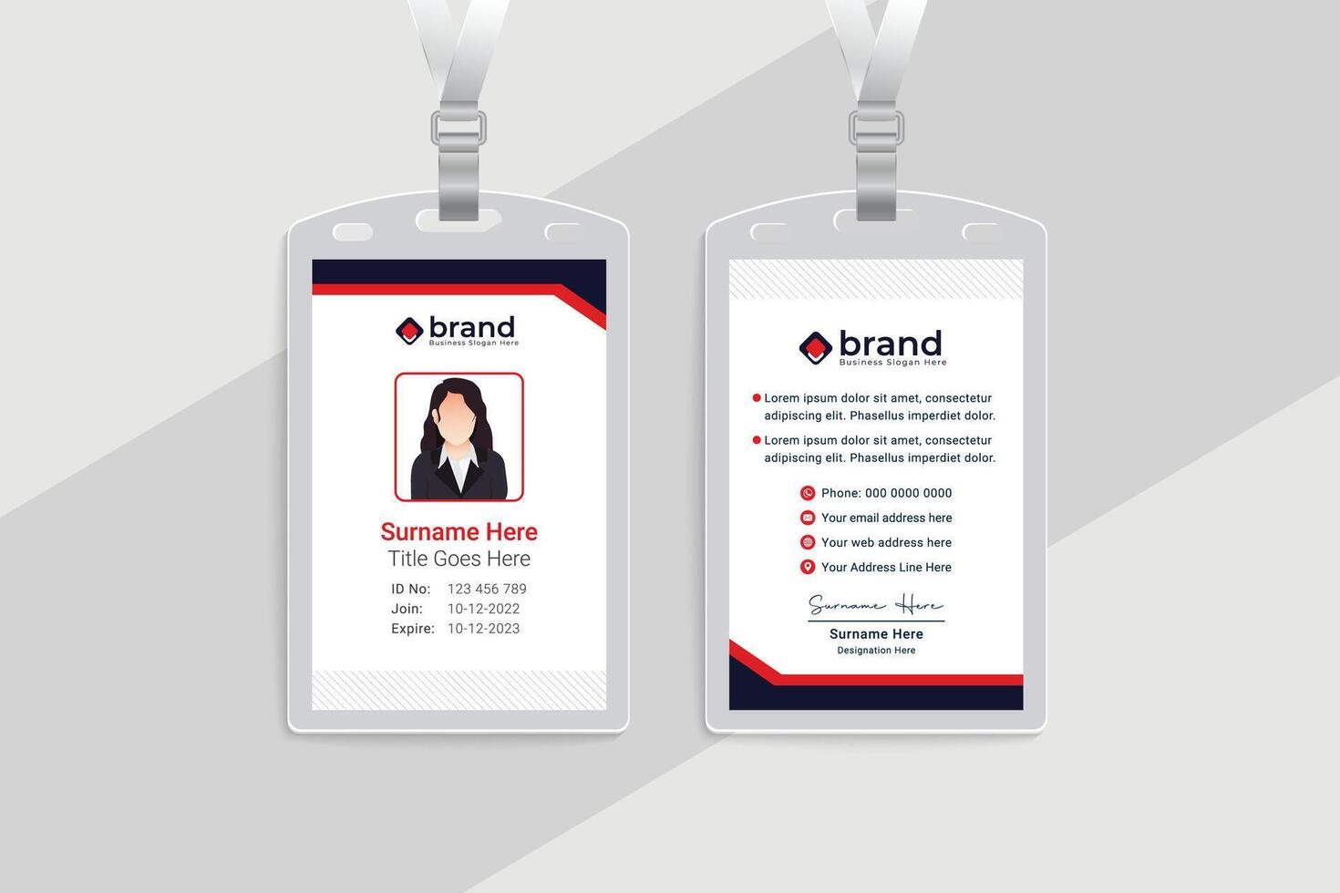 Clean minimal professional id card design vector