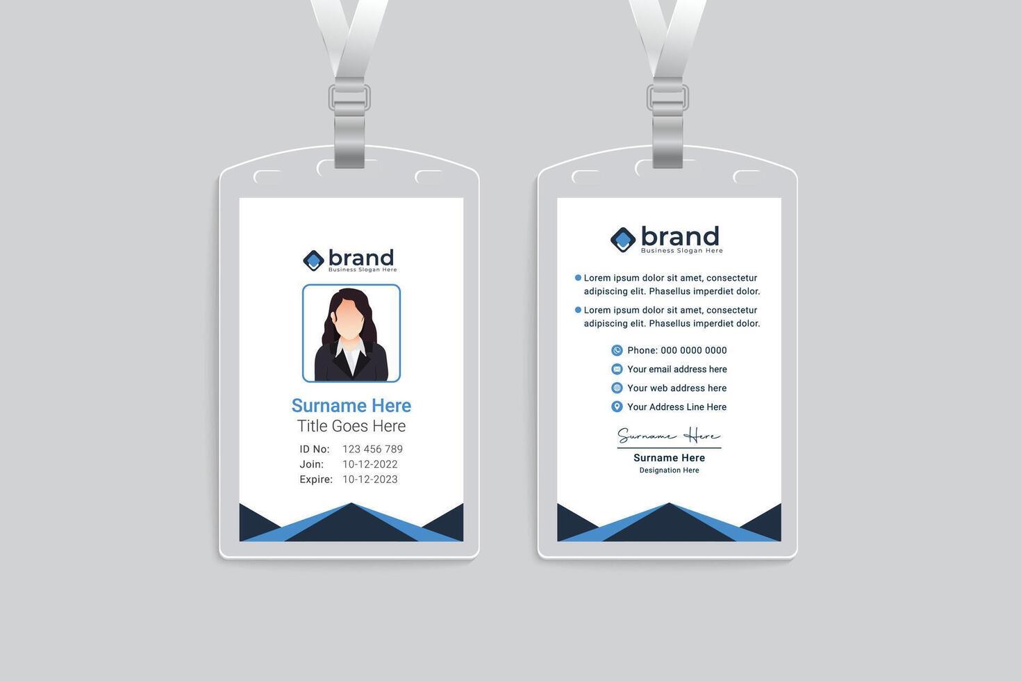 Abstract id card template vector