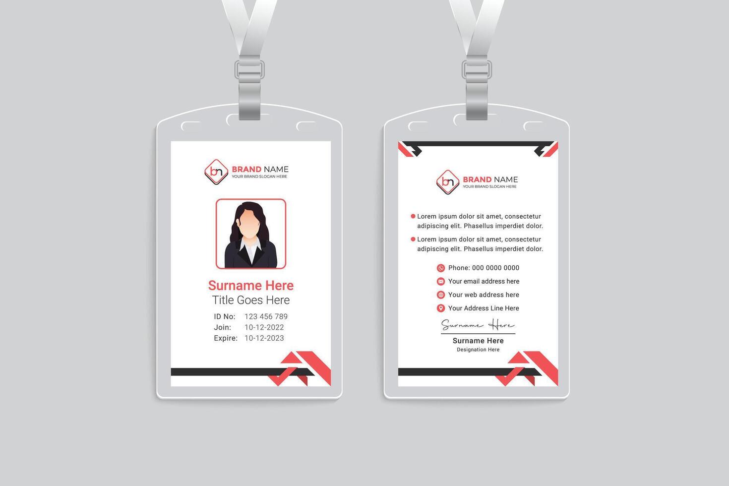 Professional id card template design vector