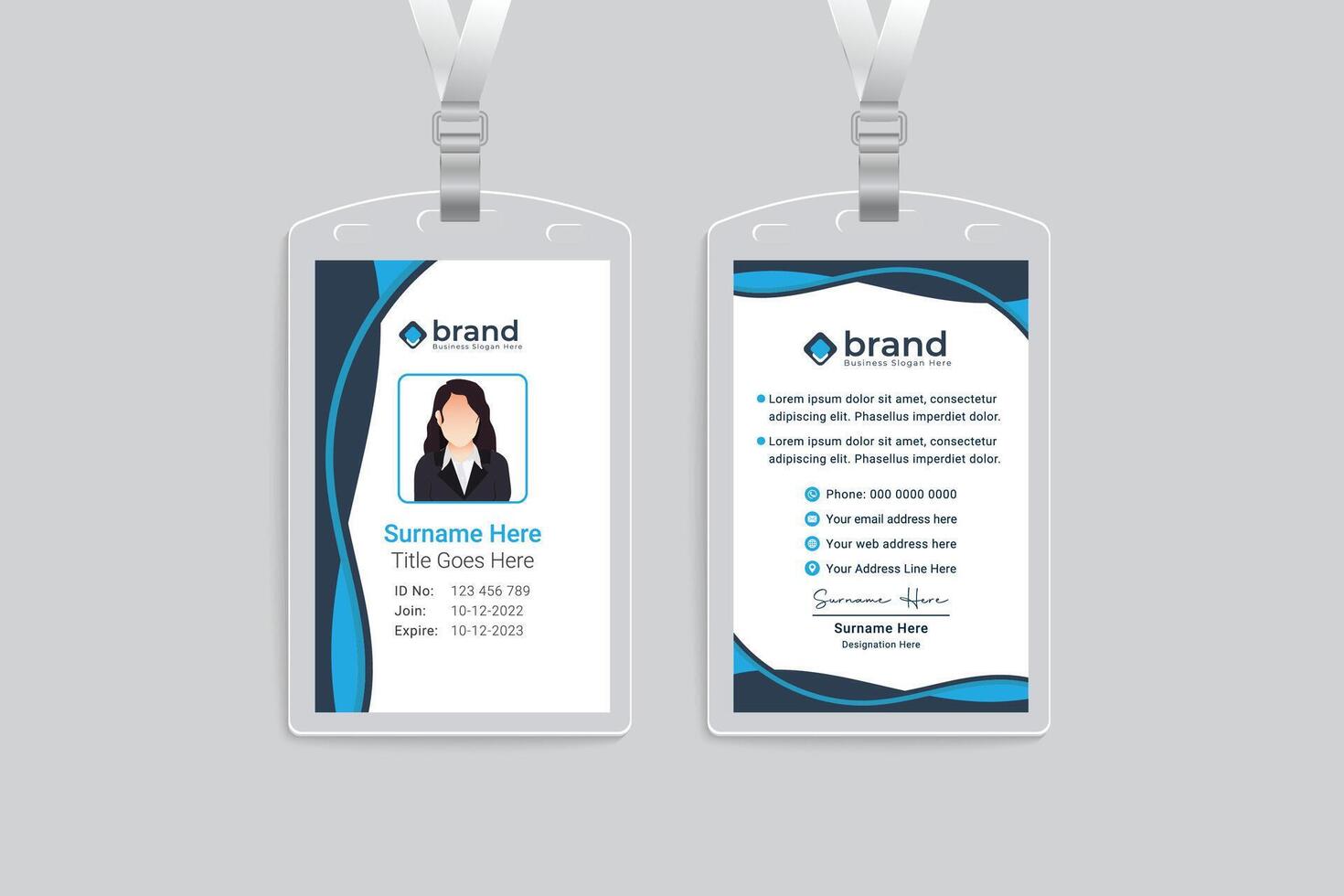 Elegant and modern id card design vector