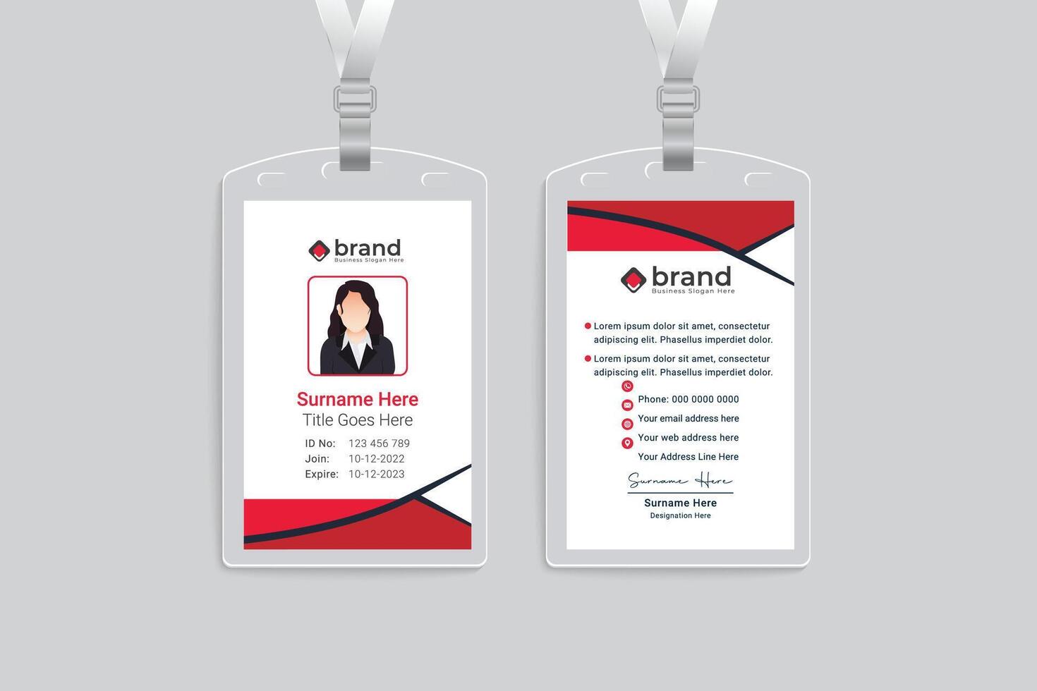 Elegant modern id card template vector