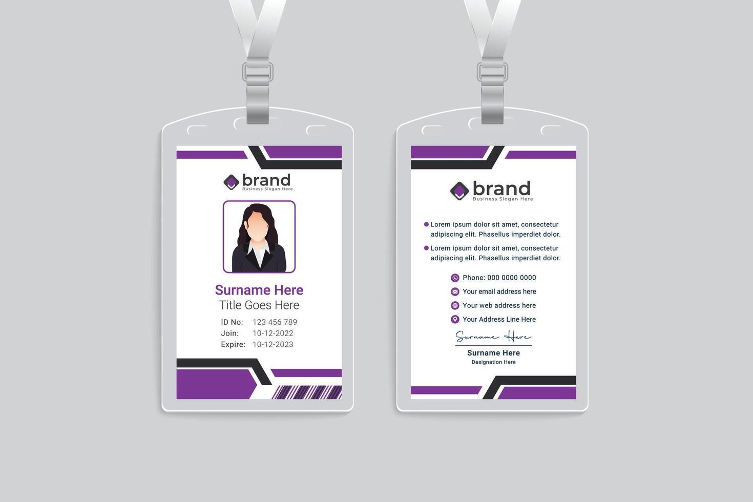 Corporate id card template vector