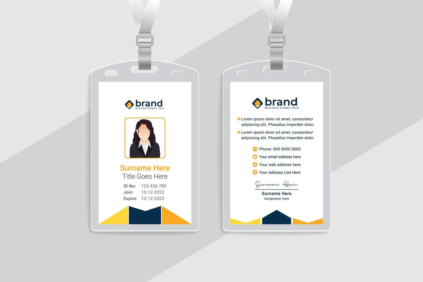 Modern id card design template vector