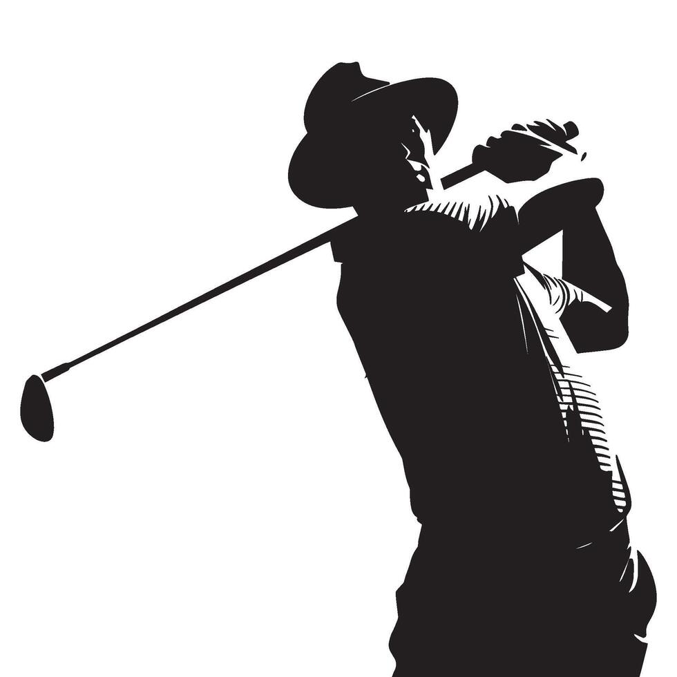 Golf player silhouette vector
