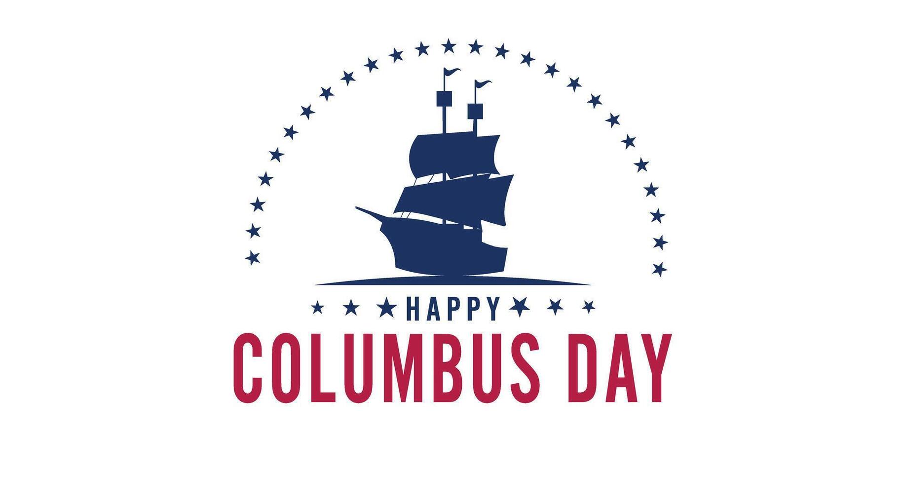 Columbus day happy ship logo vector