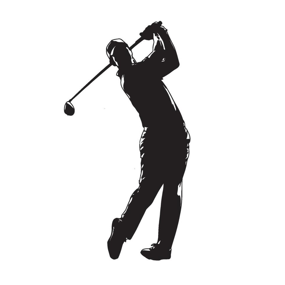 Golf player silhouette on white background vector