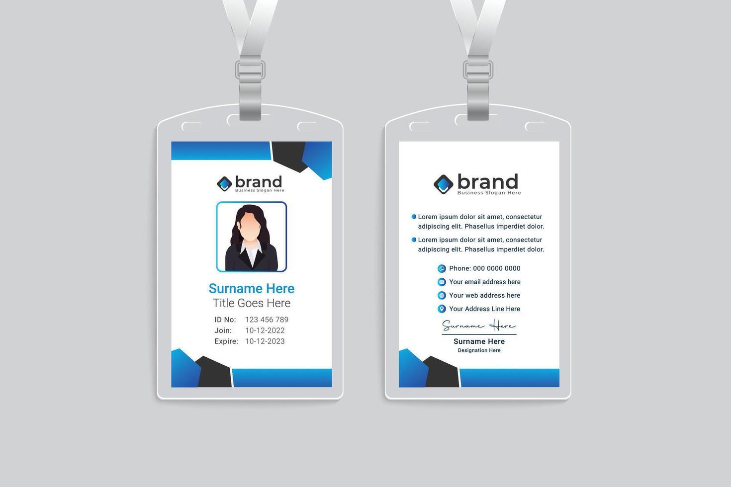 Healthcare id card template design vector