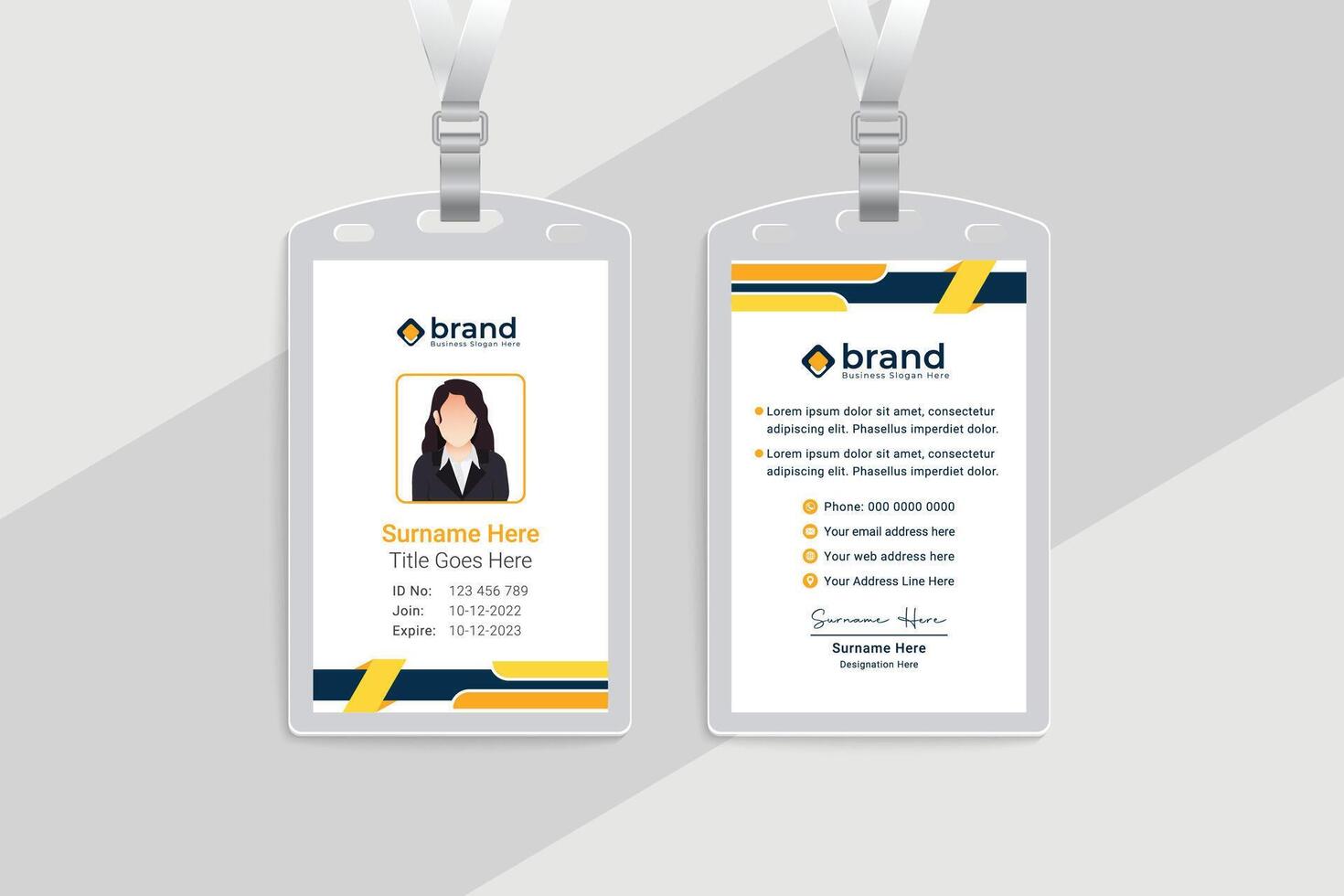 Aids day id card template design vector