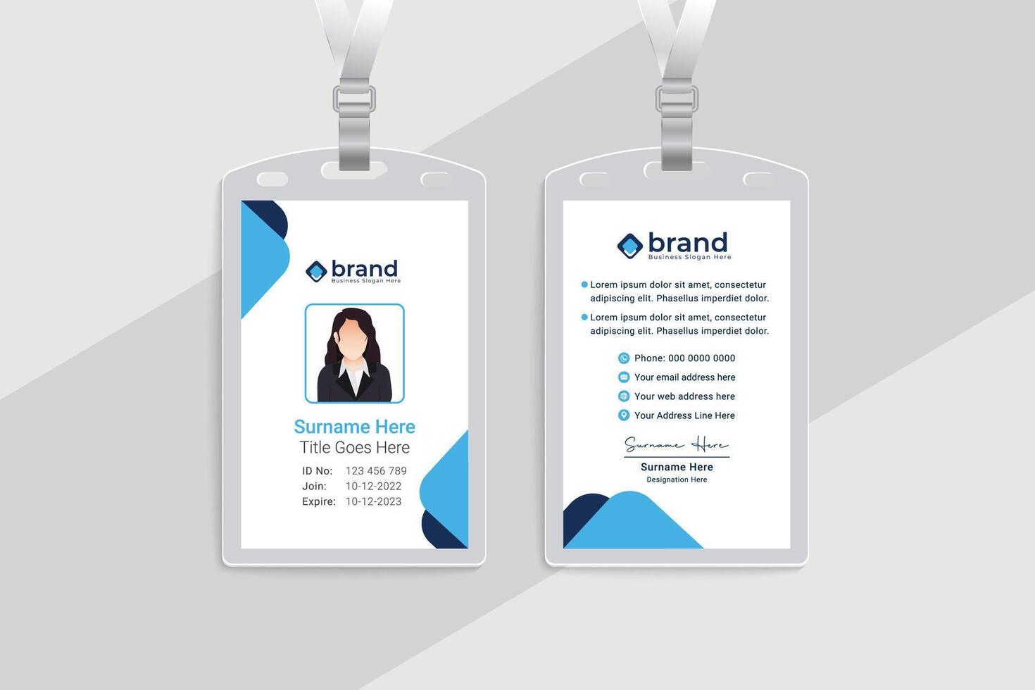 Coronavirus medical id card design vector