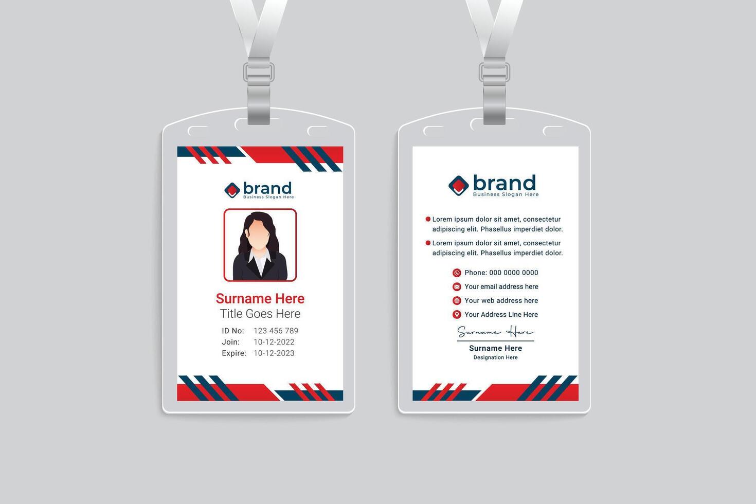 Abstract id card template vector