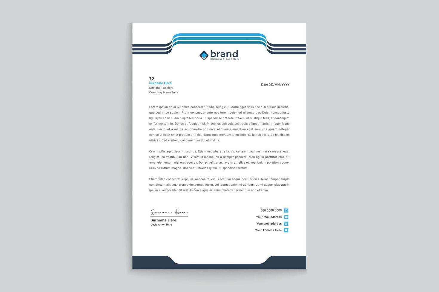 Elegant letterhead template vector