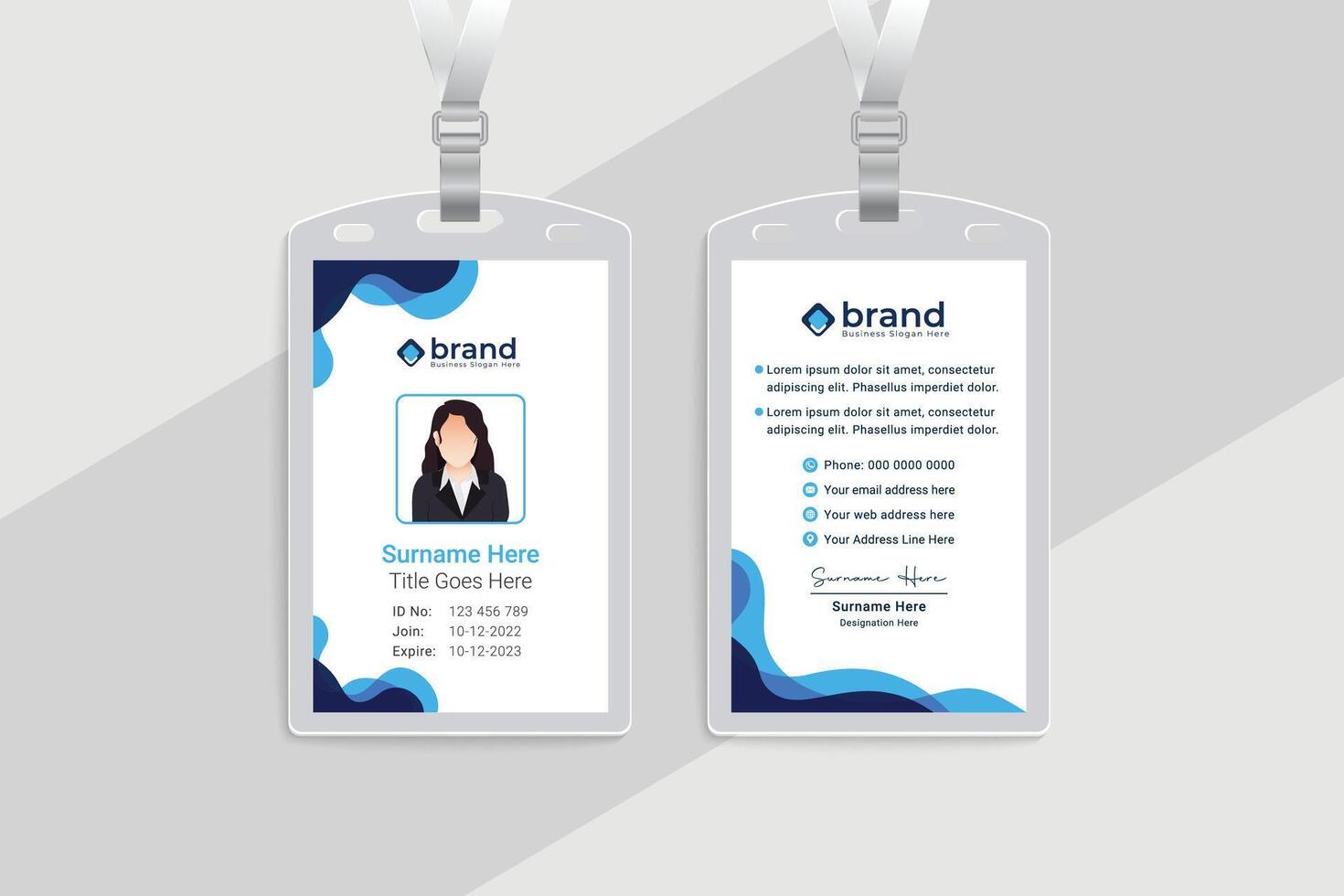 Flat id card design vector