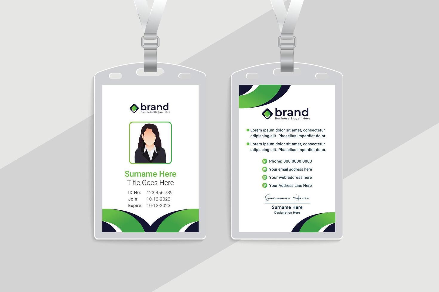 Modern id card template design vector
