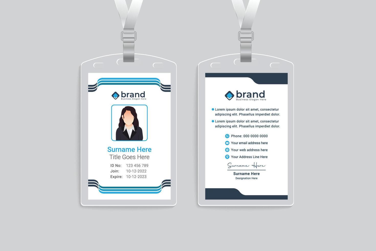 id card template design vector