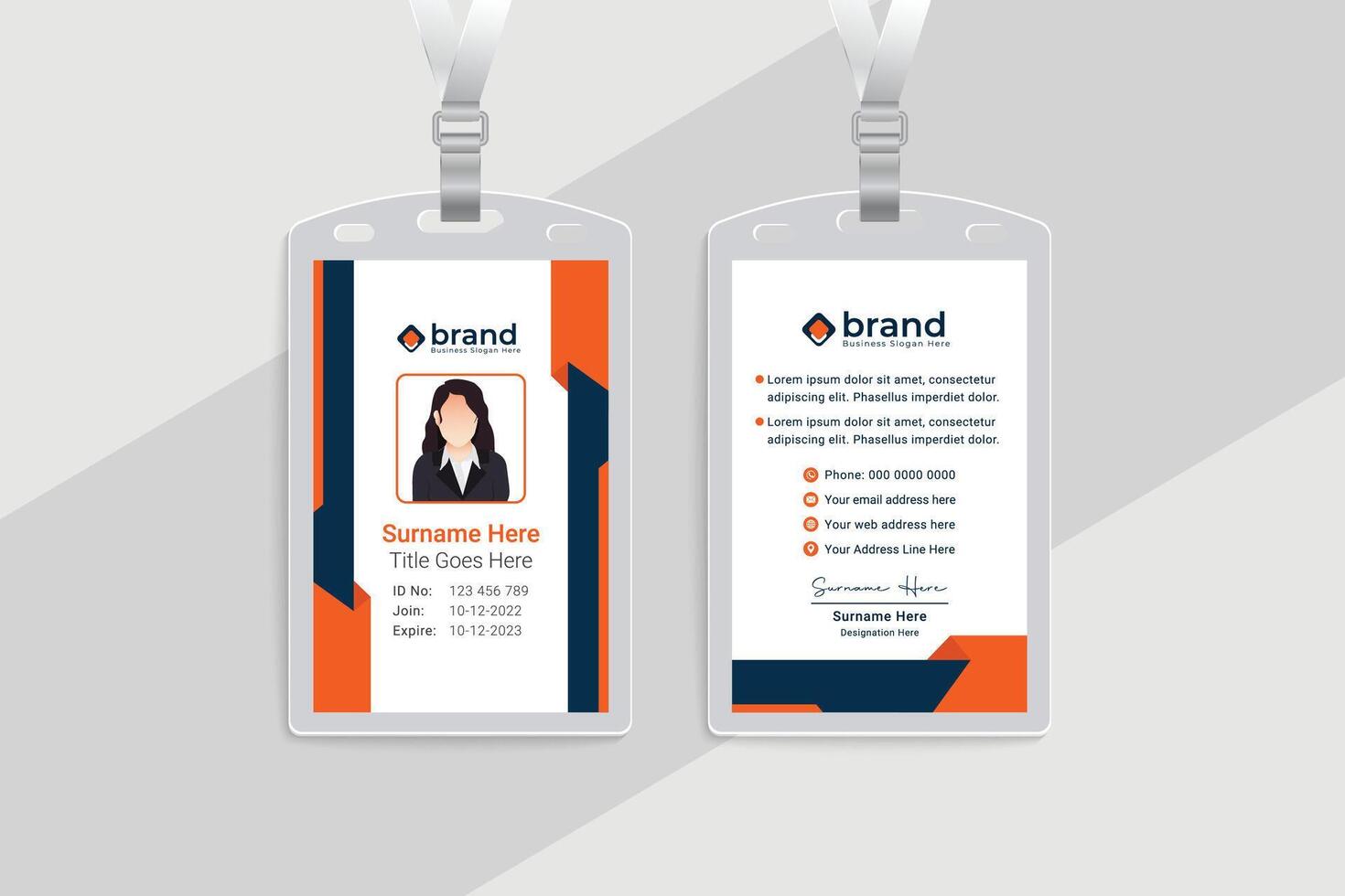 Modern id card design professional style vector