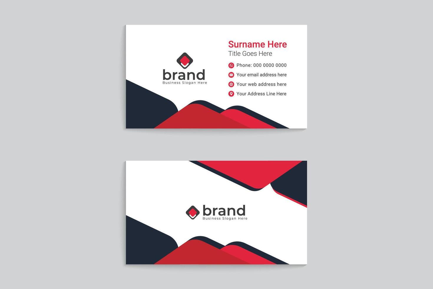Flat design of abstract shapes business card template vector