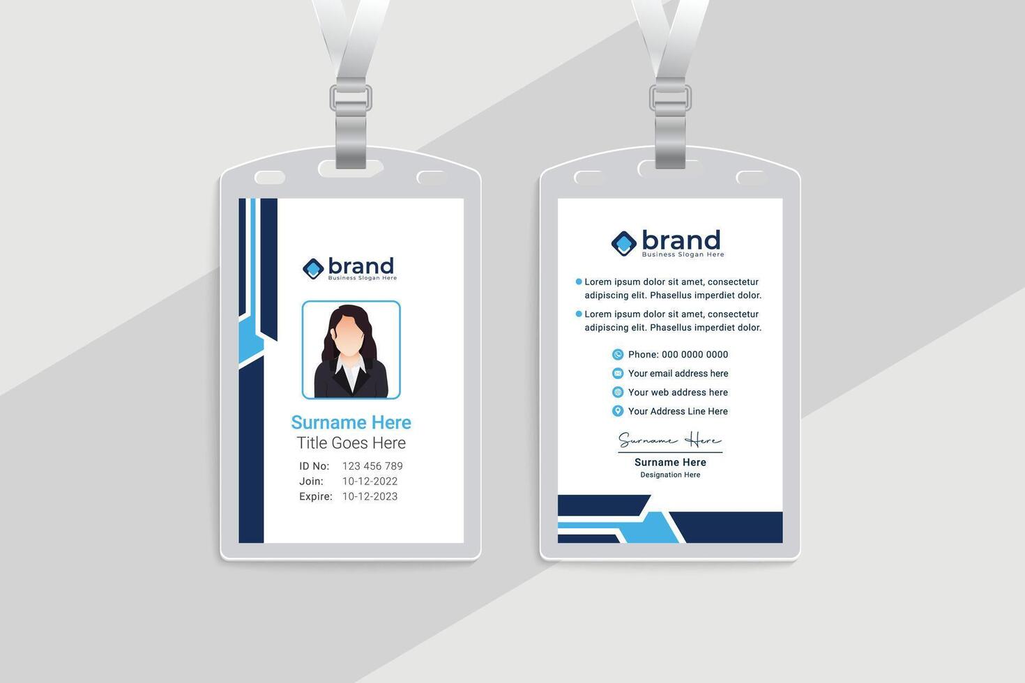 Elegant minimal id card template vector