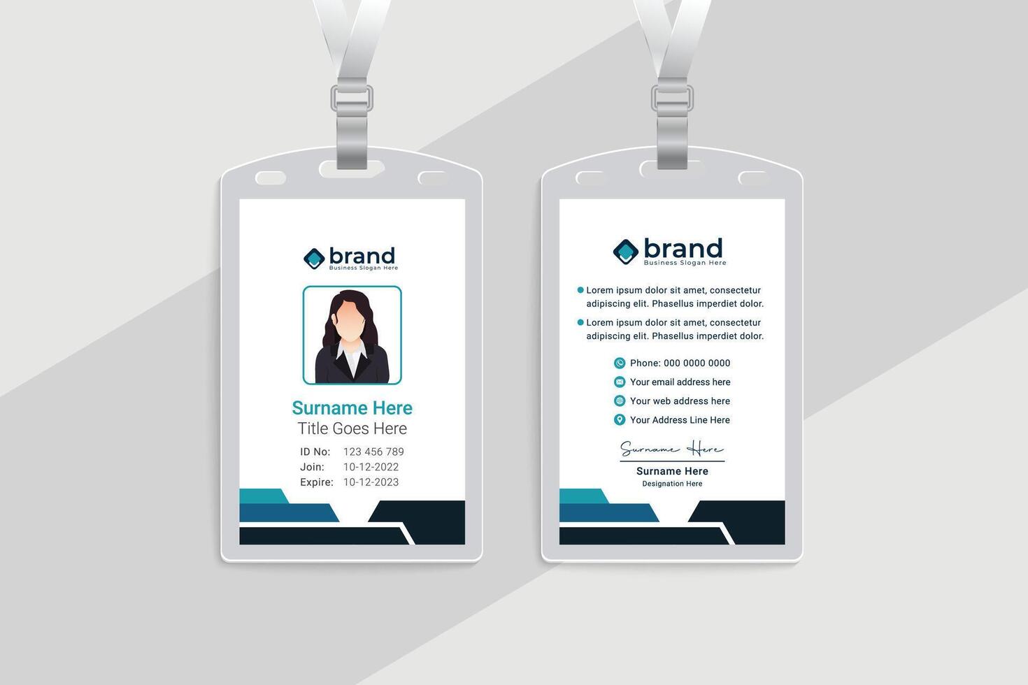 Modern id card design template vector