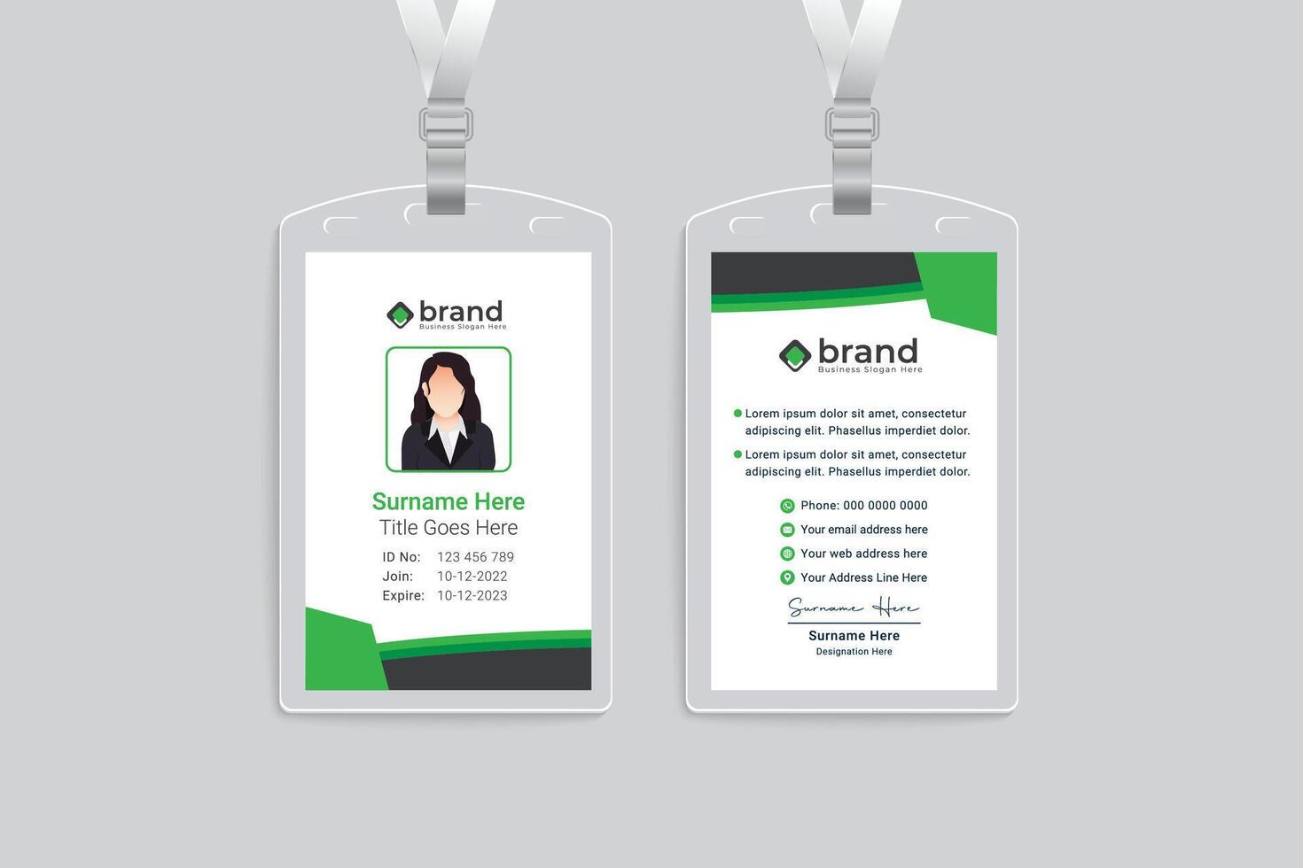 Geometric id card design template vector