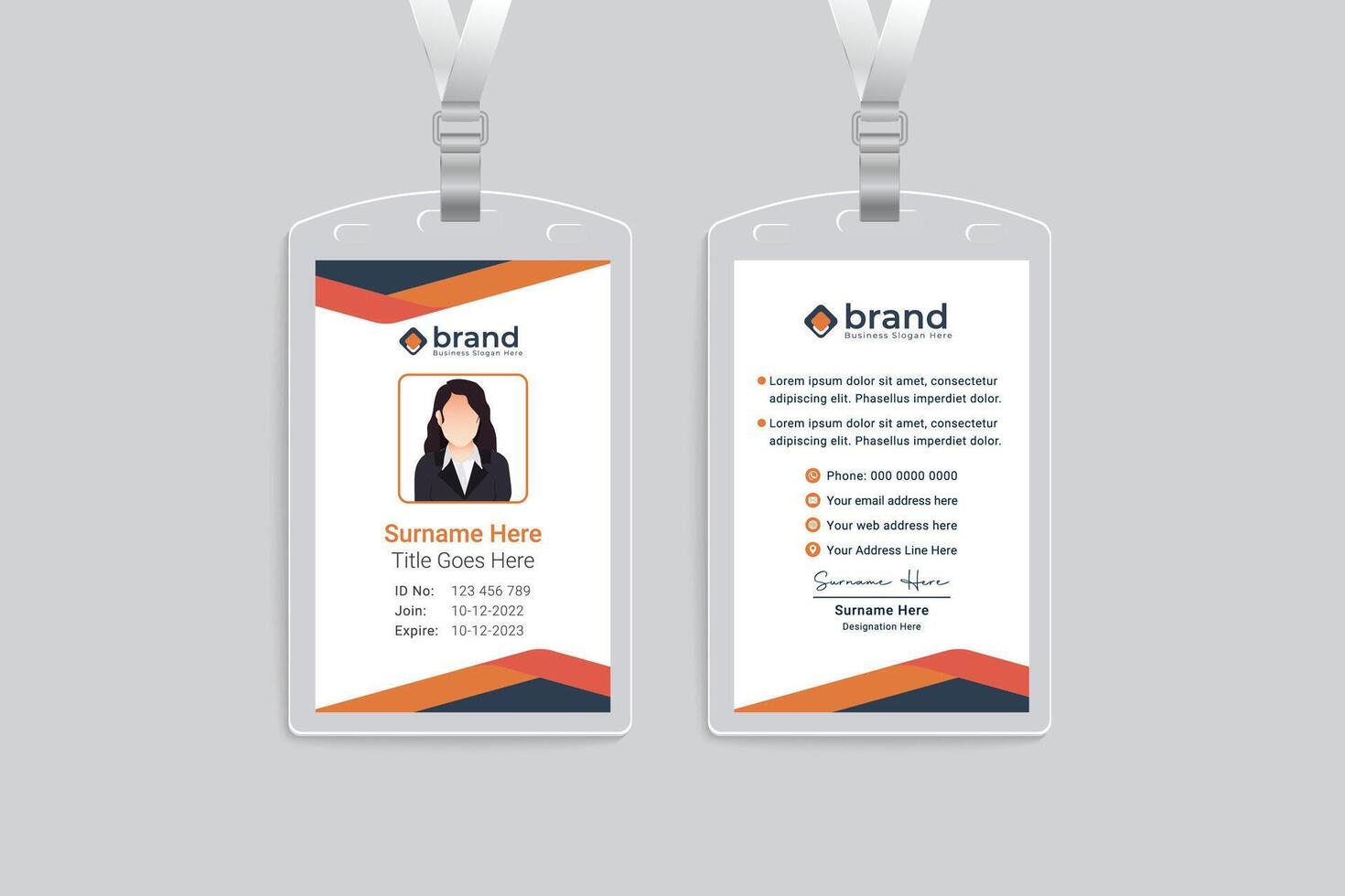 Healthcare and medical id card design vector