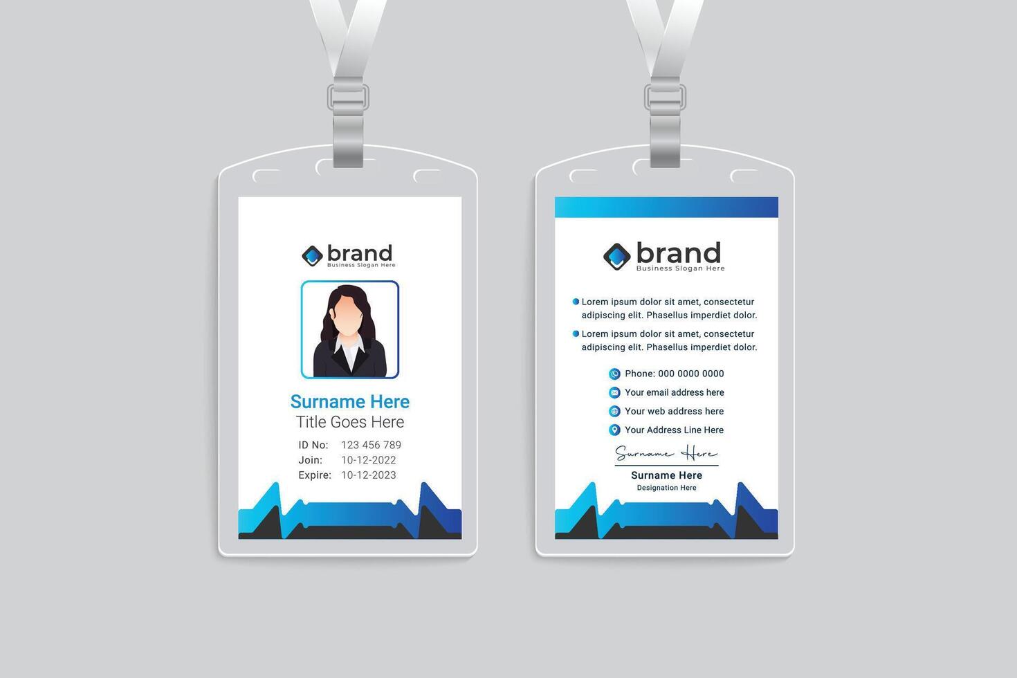Dental id card design vector