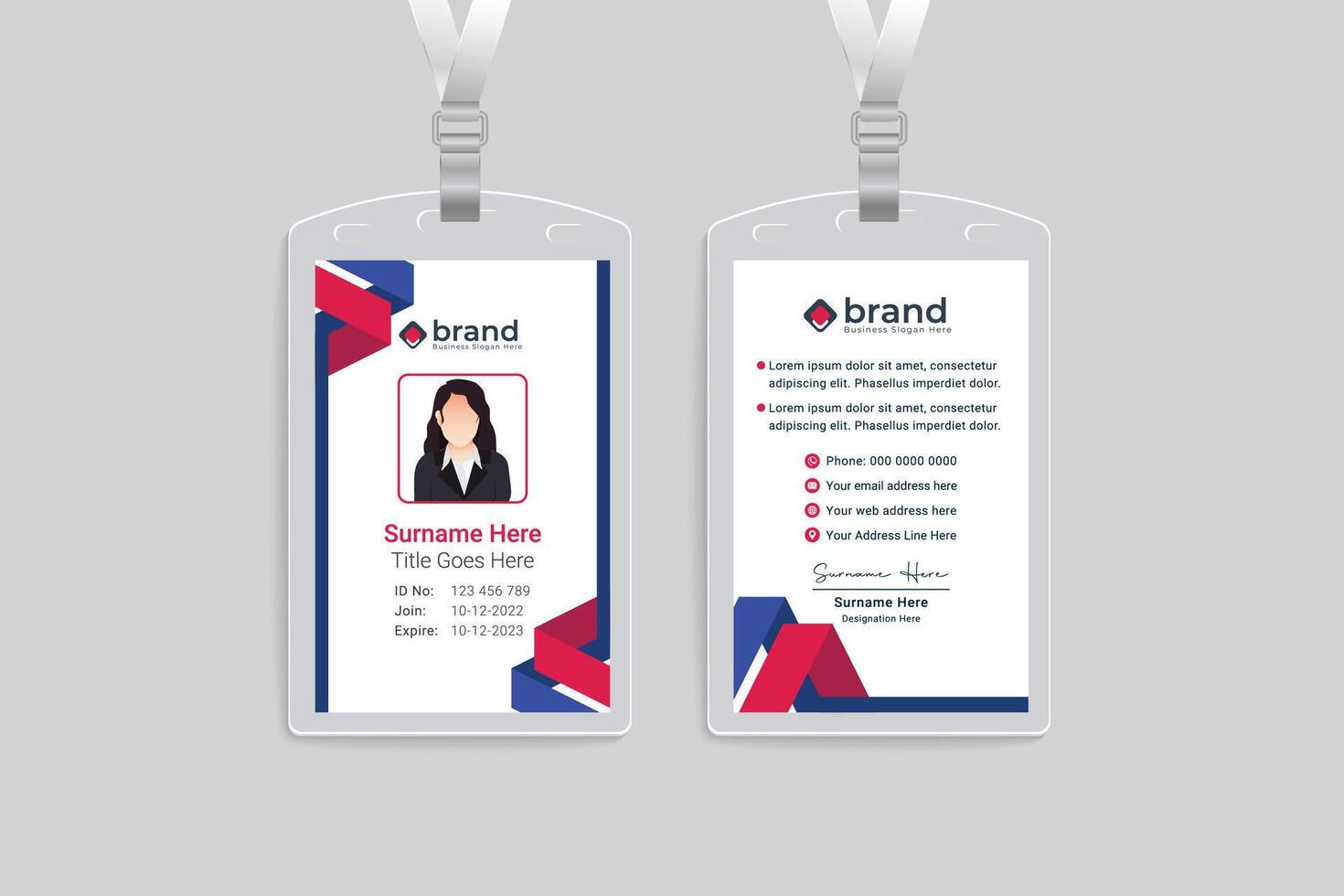 World health day id card template design vector